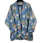 VTG Randy With Love Blue Floral One Button Shacket Blazer XL Photo 0