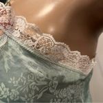 Vintage Mint Green Lace Cami Top nylon blend floral made in USA lingerie Size L Photo 5