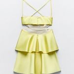ZARA  dress mini cut out ruffle yellow blogger wedding evening summer party Photo 15