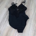 Sexy Black lace front & back one piece swim suit Photo 2