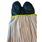 Reverse Black Faux Leather Bustier with Pink Pleated Skirt Dress - Size M Photo 4