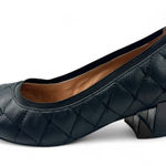 Vionic  Ruby Quilted Leather Block Heel Pump 8 Slip On Stretch Womens Photo 0