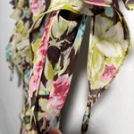 JBS LTD Floral Dress Brown Pink Blue Green Ruffle Sleeve V Neck Fairy Boho 14 Photo 6