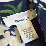 Urban Romantics  Navy Florals Keyhole V-Neck Blouse Bell Sleeves Medium EUC #2595 Photo 3