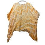 Chico's  Poncho Ruana L/XL Orange Tie Dye Lightweight 100% Linen Boho Photo 3