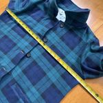 Vermont Country Terry Plaid Fleece Cardigan Sweater Plush Cozy Top Jacket Size M Blue Size M Photo 10