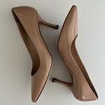 Sergio Rossi Patent Nude Leather 3” Heel Pumps in Women’s Size 37 Tan Photo 1