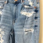 American Eagle Women’s stretch mom Skinny Blue Jeans w\Distressed size 00 reg Photo 3