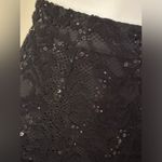 ECI  New York Black Midi Lace & Sequence Skirt Sz M. Closure Zipper On Side. Photo 3
