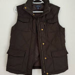 Lands' End Land’s End Espresso Brown Quilted Puffer Vest Jacket Zip Up Women’s Size XS 2 4 Photo 0