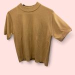 Cute vintage 90’s soft camel 🐪🐪🐪 tan mock neck short sleeve sweater flowy Size M Photo 1