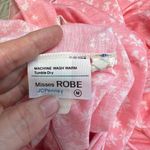 Vintage 70s JCPenney Short Sleeve Robe Pink Floral Size M Snap Button Cottage Size M Photo 4