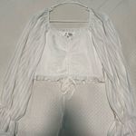 French Kiss  White Ruched Blouse Photo 1