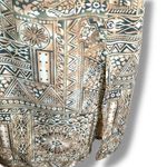 Vintage 90s Maxi Dress Brown Geometric Print Sleeveless Tie Back Scoop Neck Plus Black Size 16 Photo 3