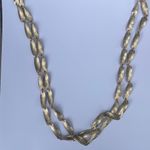 Vintage necklace Tortolani Links Brushed Gold tone long infinity Strand chain Photo 8
