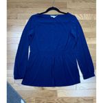 Stitch Fix New 41 Hawthorn Eevia Cinch Waist Knit Top Womens Med Navy Slinky Photo 7