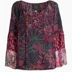 Johnny Was Jade Toledo Tiered Sleeve Silk Printed Blouse NWT Photo 1