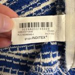 ZARA Knit Crop Top Medium Blue White Striped Sleeveless Tank Cami Festival Retro Photo 10