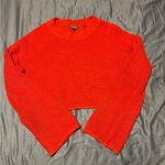 Wild Fable  Red Crew Neck Sweater Ribbed Knit Cropped Photo 0