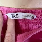 ZARA Women's Barbie Pink Ruched Camisole Tank Top Size Medium Cropped Fit Boho Photo 3