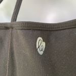 Ellie  Black fitted built in bra crisscross straps athletic tank Photo 3