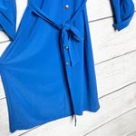 Soho Apparel Royal Blue Long Sleeve Belted Button Front Dress Size Small Photo 4
