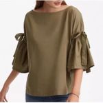 Lou & grey  Green Bell‎ Sleeve Blouse with Tie Front NEW Small Women's Photo 3
