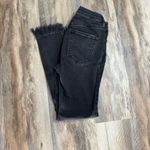 Free People  Black Fringe Distressed Raw Hem Skinny Jeans W27 Photo 5