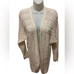 Ralph Lauren Lauren  LRL Black Label Ivory Cableknit Open Cardigan Sz L/XL Cozy Photo 3