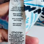 Chico's  size L tropical-themed print with florals, leaves, and a leopard motif Photo 5