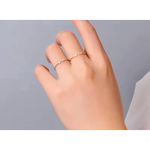 Boutique Dainty 14k Gold Filled‎ Baguette Solitaire Diamond Simulant Ring Photo 5