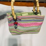 Tianni Ribbon Handbag Purse Bamboo Handles Mini Tote colorful bag Spring Easter Green Photo 4