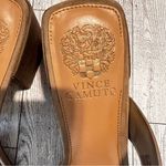 Vince Camuto Womens Jinani Sandal Size 8.5M Beige Faux Suede Wood Block Heel Photo 7