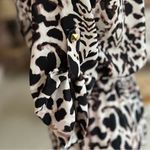 Bebe  Jumpsuit Leopard Animal Print Blouson Ankle Length S Dual Leg Cuff Party Photo 6
