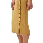 Revolve LITA BY CIARA Side Button Rib Organic Cotton Midi Skirt - Iced Coffee Sz XS. B30 Photo 1