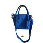 AMERICA & BEYOND Blue Beaded Floral Satchel Crossbody Bag Photo 8