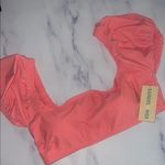 Sandflower Coral Puff Sleeve Bikini Top Pink Size XL Photo 0