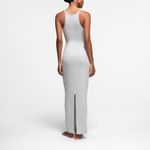 SKIMS Cotton Rib Long Cami Dress in Light Heather Grey, Size Medium Photo 2