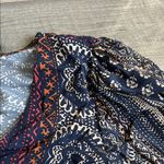 Lovestitch  Multicolor Boho Tie-Front Blouse Photo 2