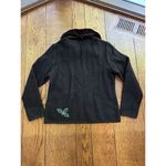 Lisa International Women’s M Black Boiled Wool Zip Jacket w/ Santa Ugly Sweater Size M Photo 5