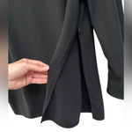 Talbots Size L Black Blouse Shirt With Lace Insets, Zip Side and 3/4 Sleeves Photo 3