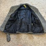 SOIA & KYO  black and white tweed belted pea Wool Blend Jacket Size Medium Coat Photo 4
