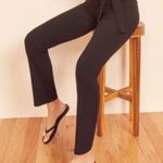 Reformation  Kassia Black Tie Waist Ribbed Pants high waisted Photo 2