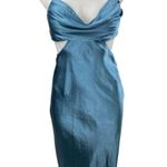 ASTR Silky Satin Sleeveless Cami Camisole Cowl Neck Cutout Midi Bodycon Dress XS Photo 0