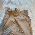 BP  Paper Bag Waist Mini Skirt A-Line Khaki Beige Photo 7