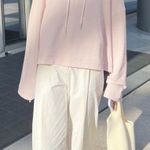 Cozy Milky Pink Hoodie with pockets Size M Photo 6