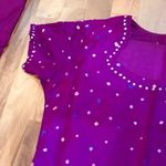 NWT 100% Silk 3 piece fuschia purple tunic dress gingham scarf shalwar kameez Photo 3