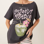 Hollister  short sleeve tropical graphic t-shirt black medium oversized coconut Photo 0