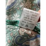 Blush BJ Blue Green White Paisley Floral Smocked Waist Midi Skirt Small Photo 4