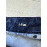 American Eagle  Midi Jean Shorts Button Fly Cuffed Raw Hem Size 2 Photo 3